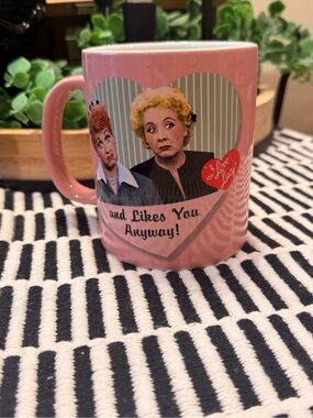 Pink 'I Love Lucy' Ceramic Mug - Classic TV Character Design 2011